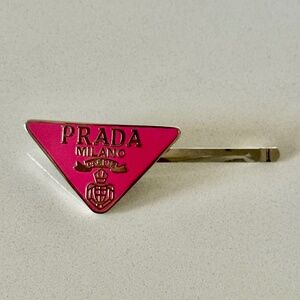 Prada Triangle Logo Hair Clip/Pin
